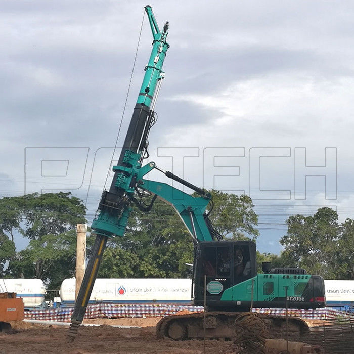 CE ISO Hydraulic Excavator Mounted Drill Rig , 14t pile drilling rig