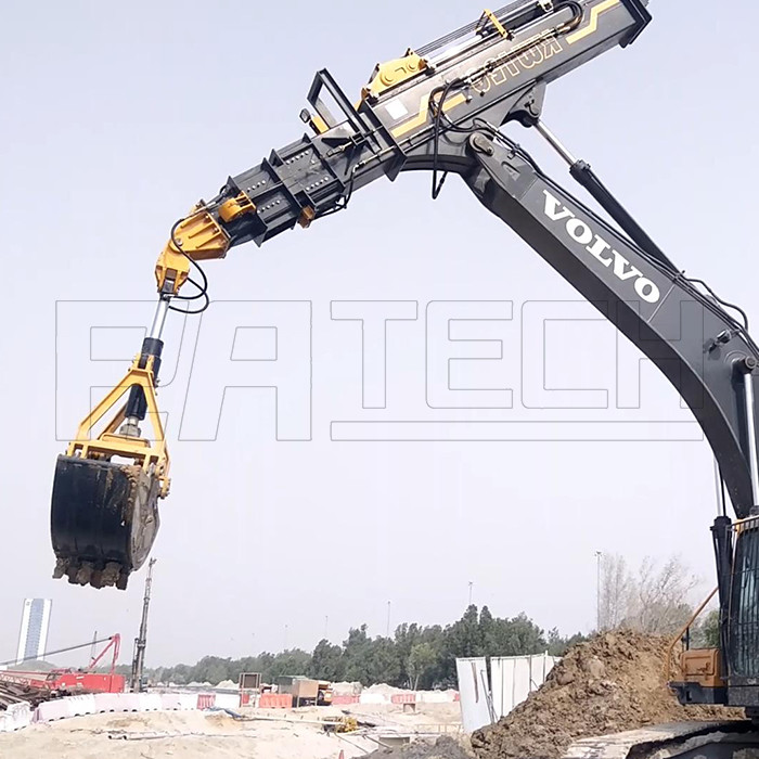Teledipper Excavator Arms With Hydraulic Clamshell Bucket KM220 for Excavation